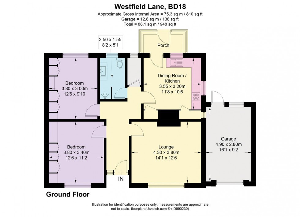 Floorplan for Westfield Lane, Shipley