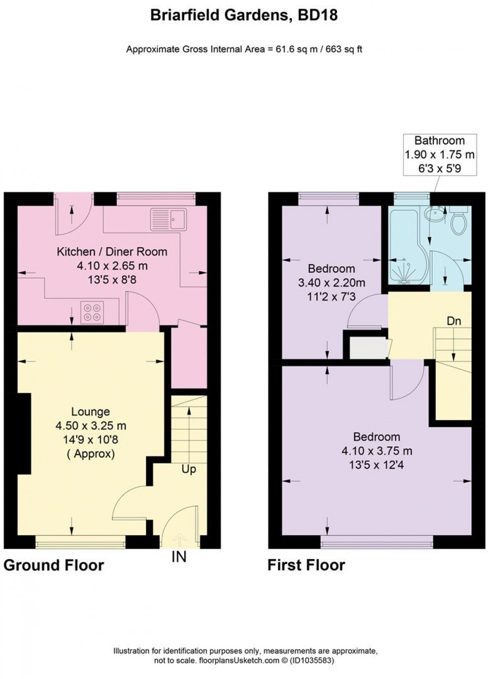 Floorplan for Briarfield Gardens, Shipley
