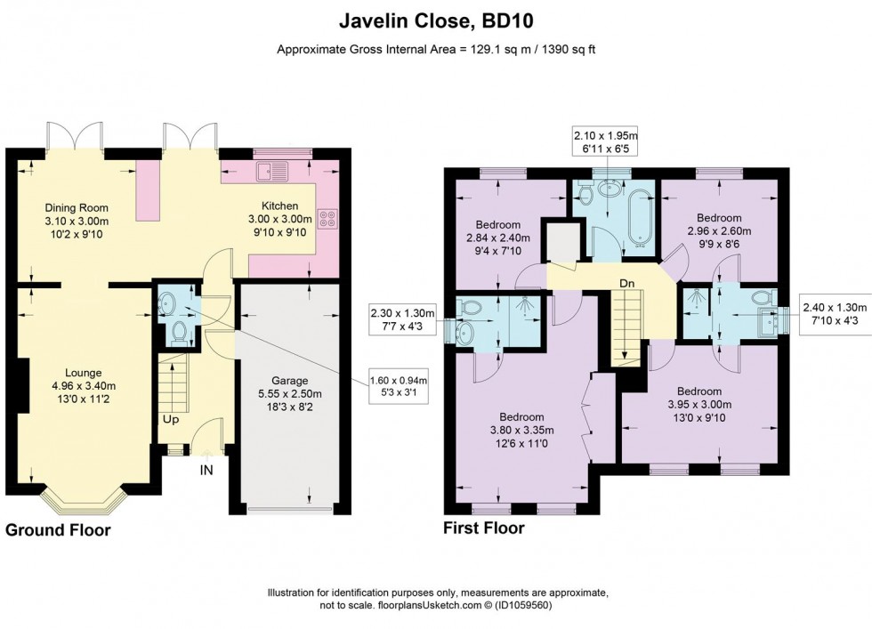 Floorplan for Javelin Close, Idle, Bradford