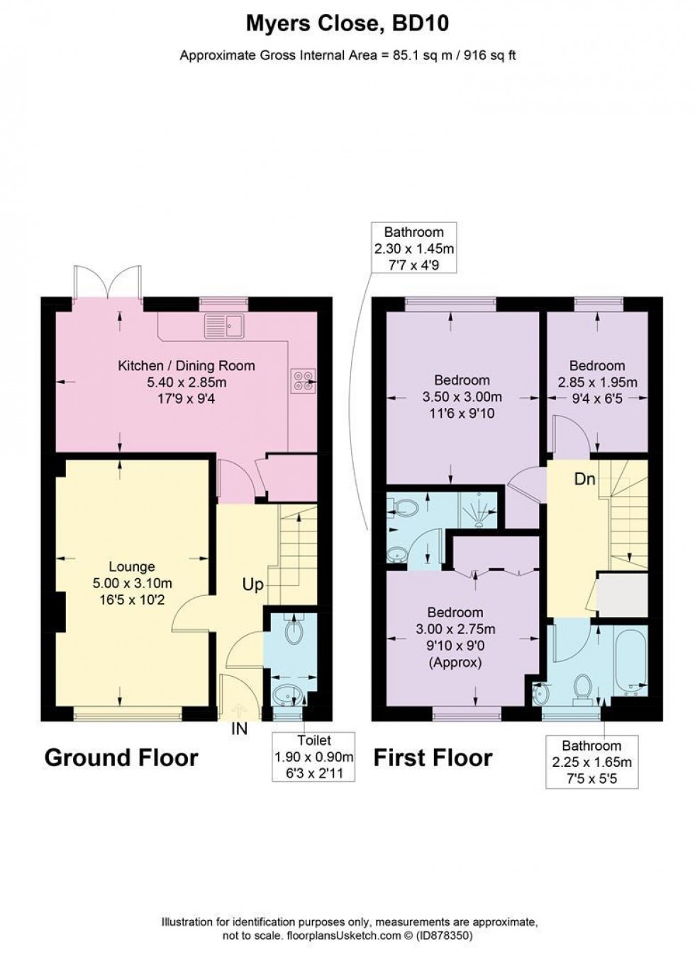 Floorplan for Myers Close, Idle, Bradford