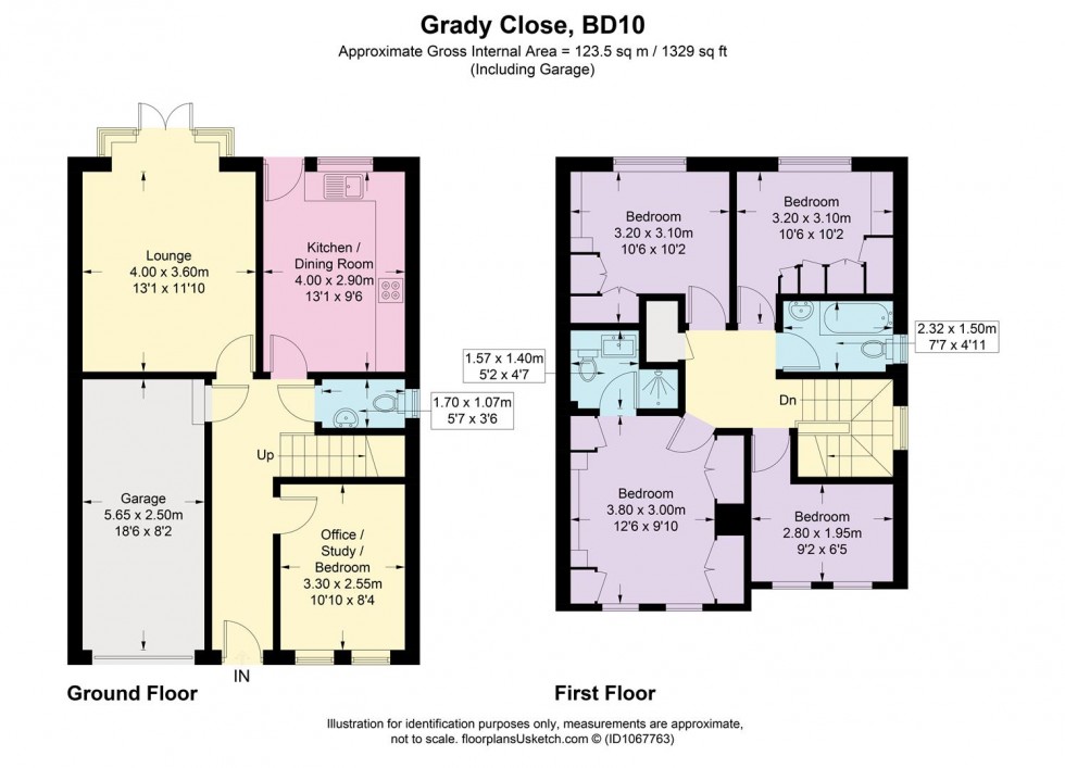 Floorplan for Grady Close, Idle, Bradford