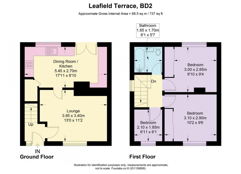 Floorplan for Leafield Terrace, Eccleshill, Bradford