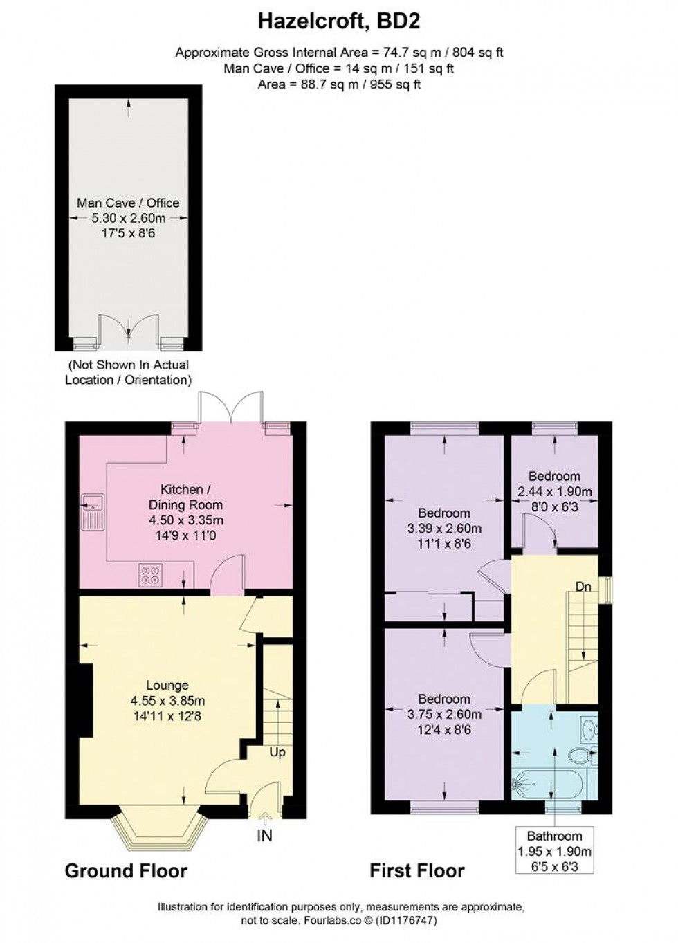 Floorplan for Hazelcroft, Eccleshill, Bradford