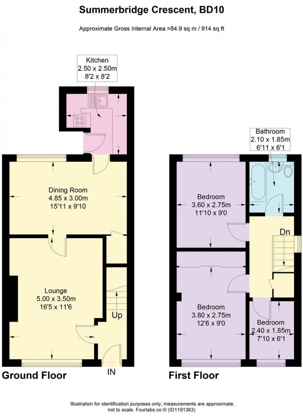 Floorplan for Summerbridge Crescent, Eccleshill,  Bradford
