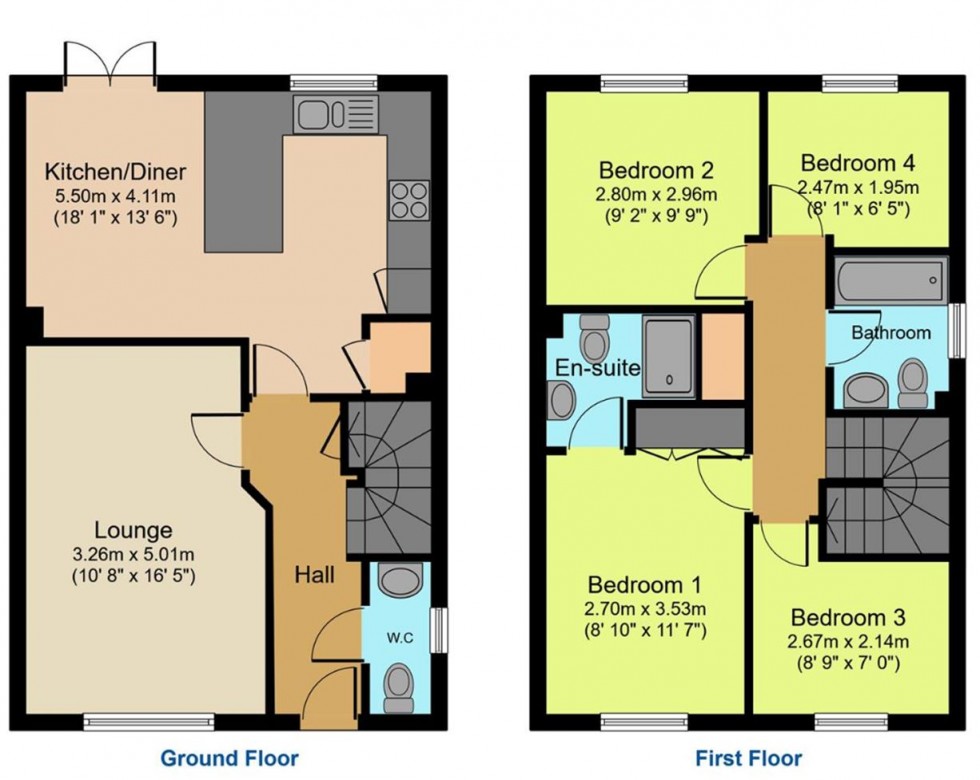 Floorplan for Pommell Drive, Eccleshill, Bradford