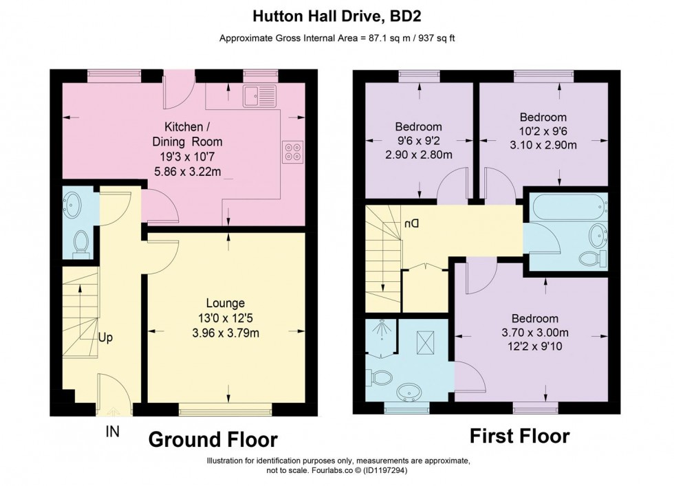 Floorplan for Hutton Hall Drive, Eccleshill, Bradford
