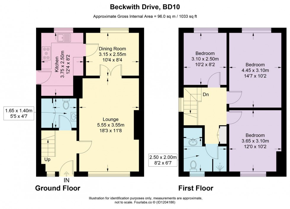 Floorplan for Beckwith Drive, Eccleshill, Bradford