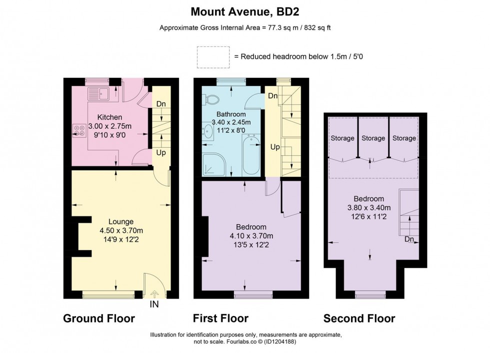 Floorplan for Mount Avenue, Eccleshill, Bradford