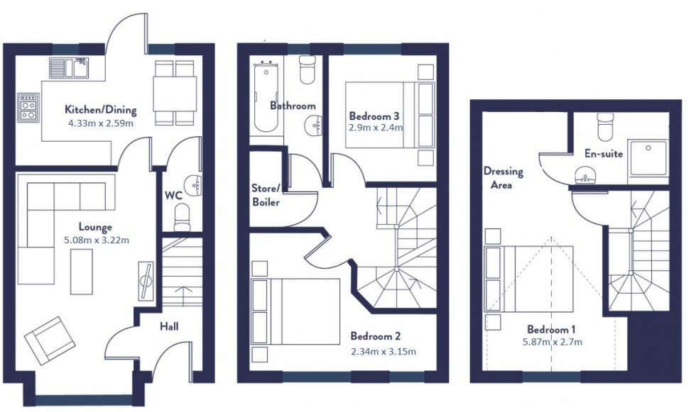 Floorplan for Hutton Hall Drive, Eccleshill, Bradford