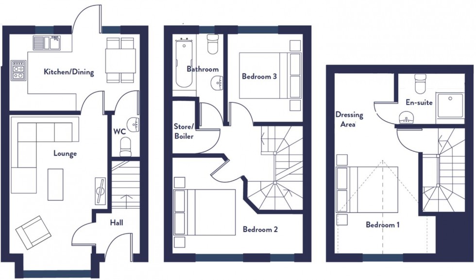 Floorplan for Hutton Hall Drive, Eccleshill, Bradford