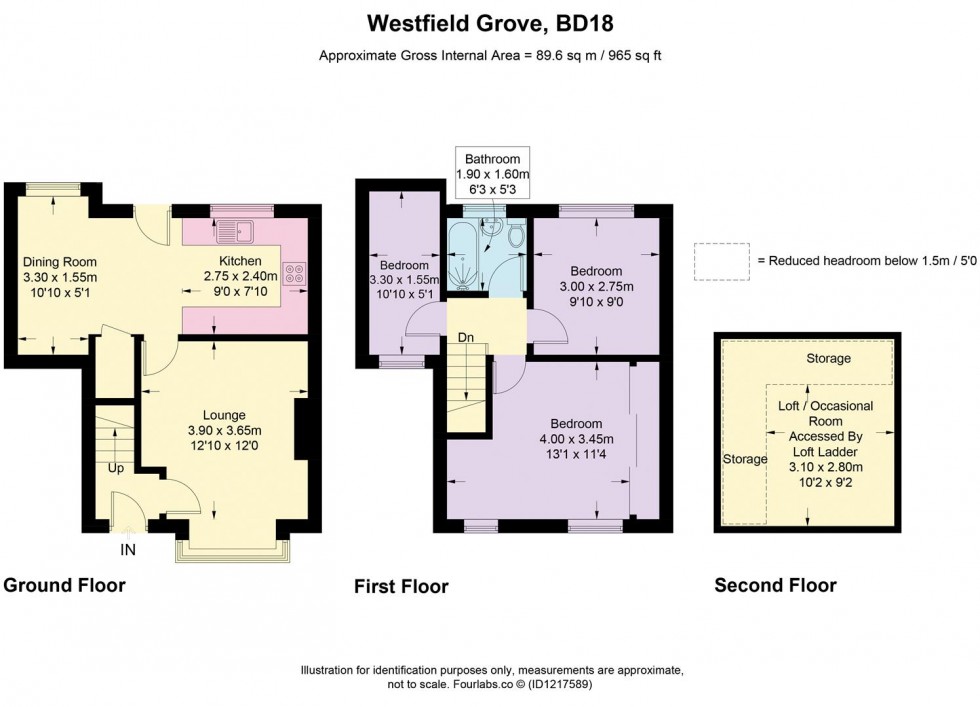 Floorplan for Westfield Grove, Wrose, Shipley