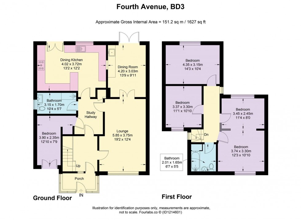 Floorplan for Fourth Avenue, Killinghall, Bradford