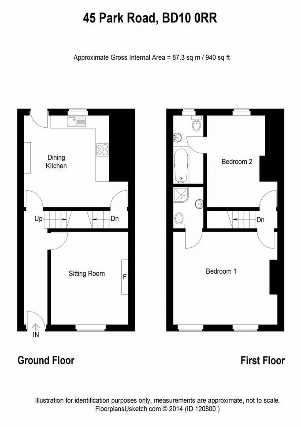 Floorplan for Park Road, Thackley, Bradford