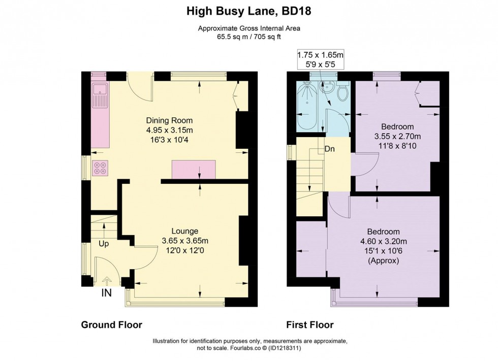 Floorplan for High Busy Lane, Shipley