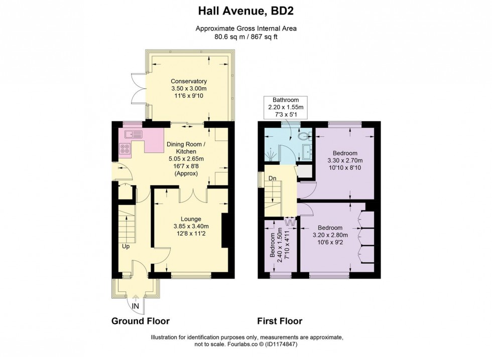 Floorplan for Hall Avenue, Eccleshill, Bradford