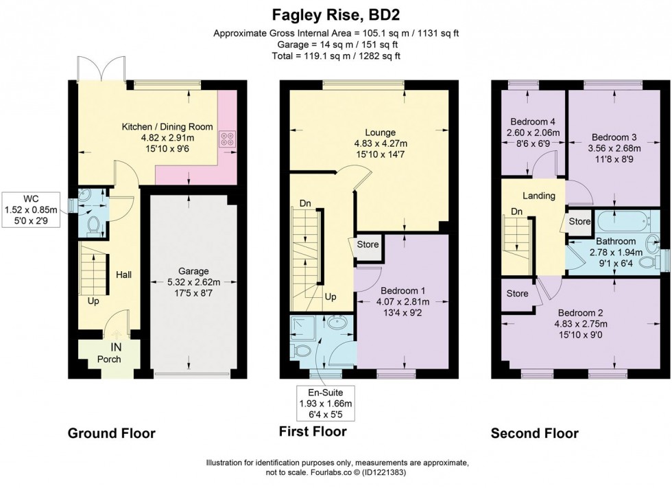 Floorplan for Fagley Rise, Eccleshill, Bradford