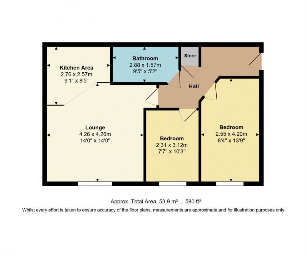 Floorplan for Crown apartments, Newhall Park Drive, BD5