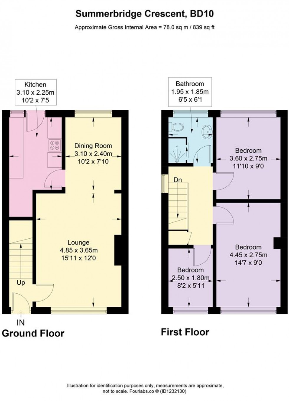 Floorplan for Summerbridge Crescent, Bradford
