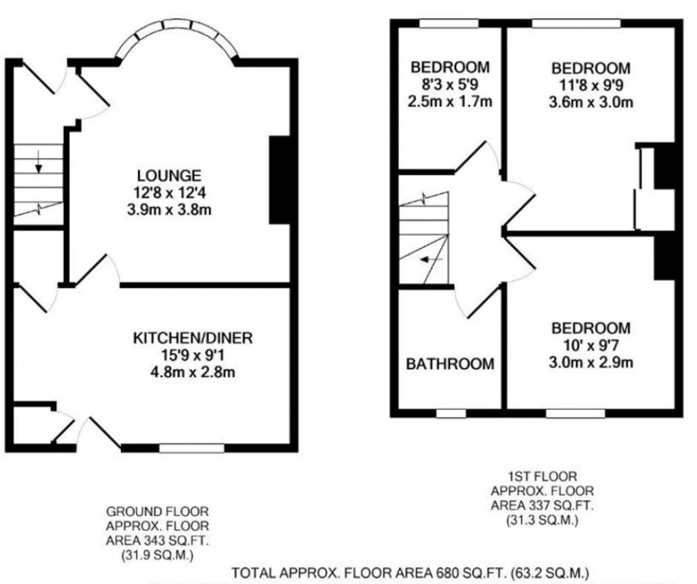 Floorplan for Park Road, Thackley, Bradford