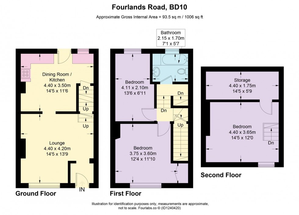 Floorplan for Fourlands Road, Idle