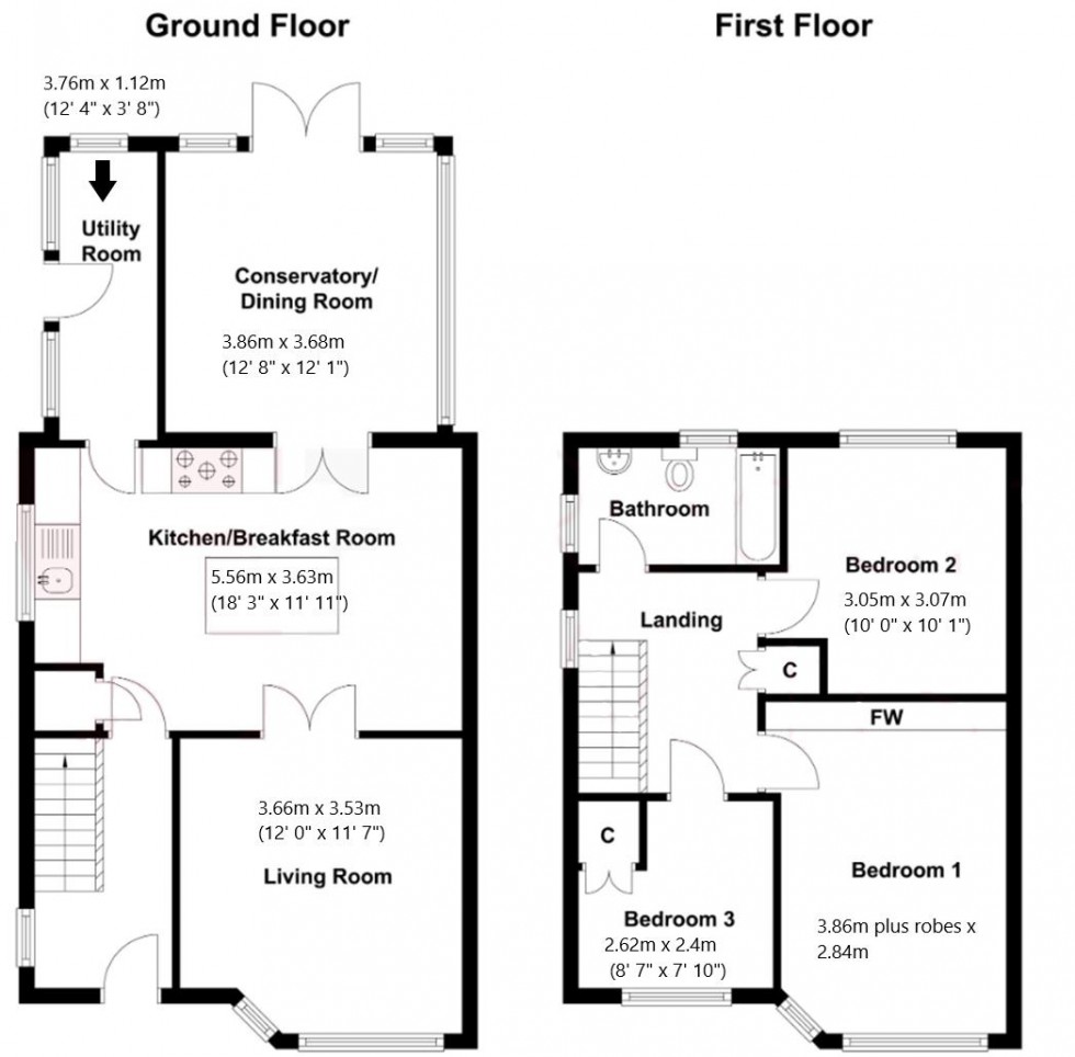 Floorplan for Pellon Terrace, Idle/Thackley Bradford