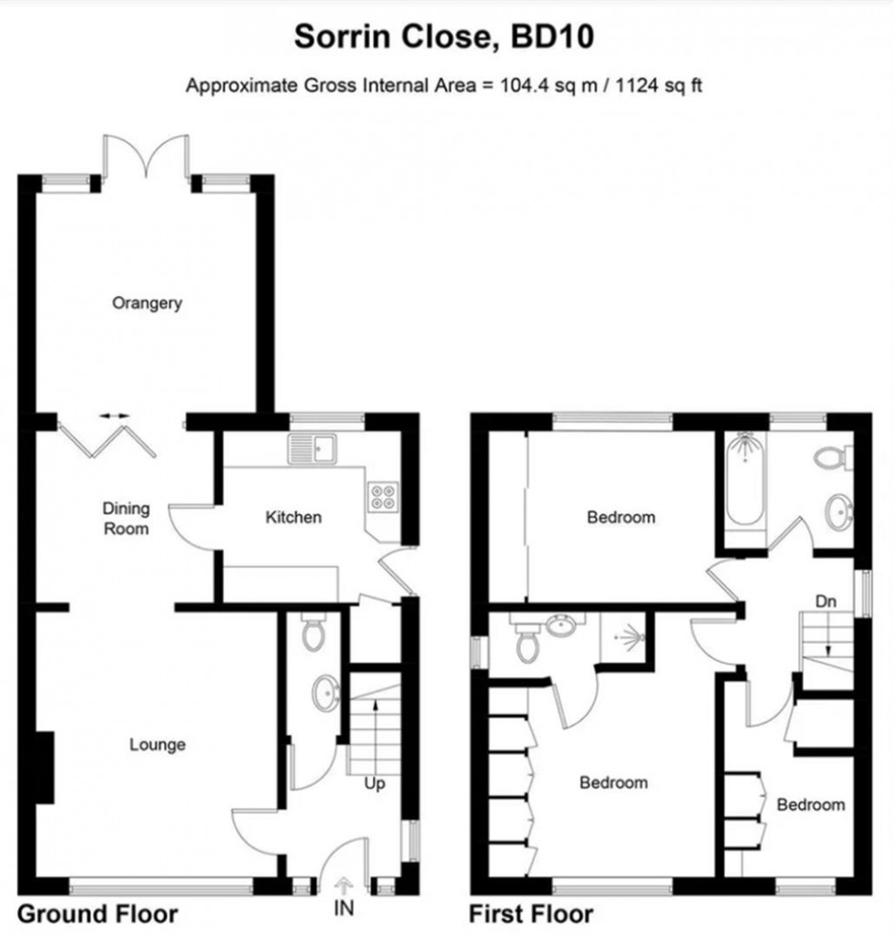 Floorplan for Sorrin Close, Idle, Bradford