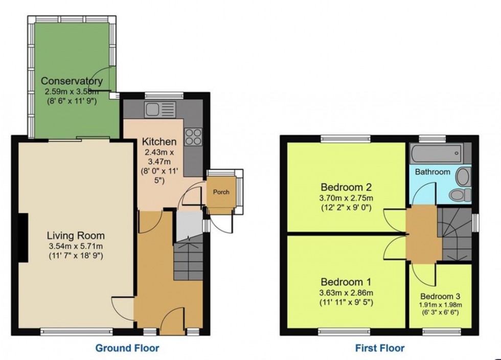 Floorplan for Kestrel Drive, Bradford