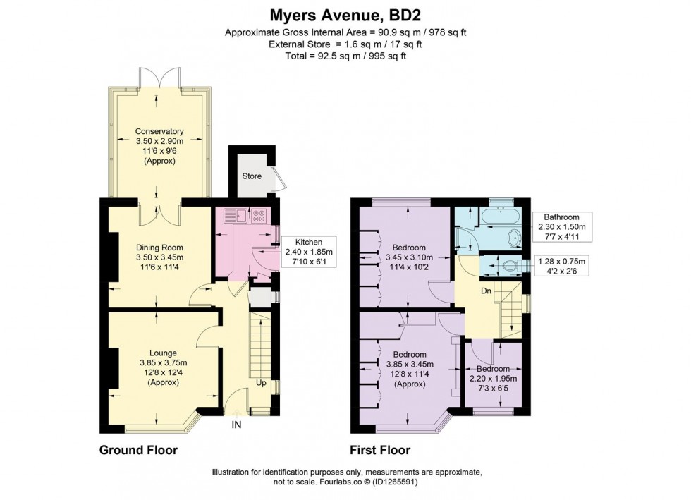 Floorplan for Myers Avenue, Bradford