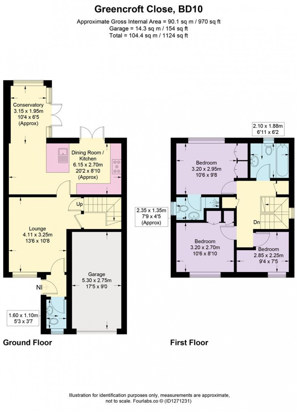 Floorplan for Greencroft Close, Idle, Bradford