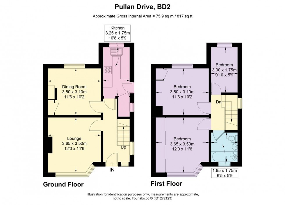 Floorplan for Pullan Drive, Eccleshill, Bradford