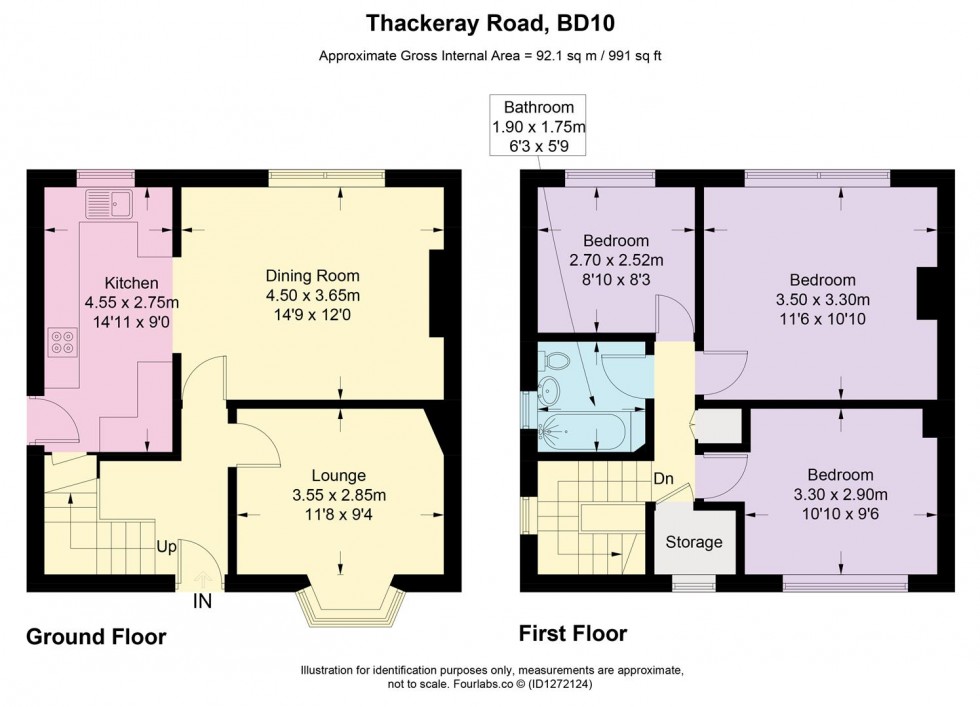 Floorplan for Thackeray Road, Ravenscliffe, Bradford