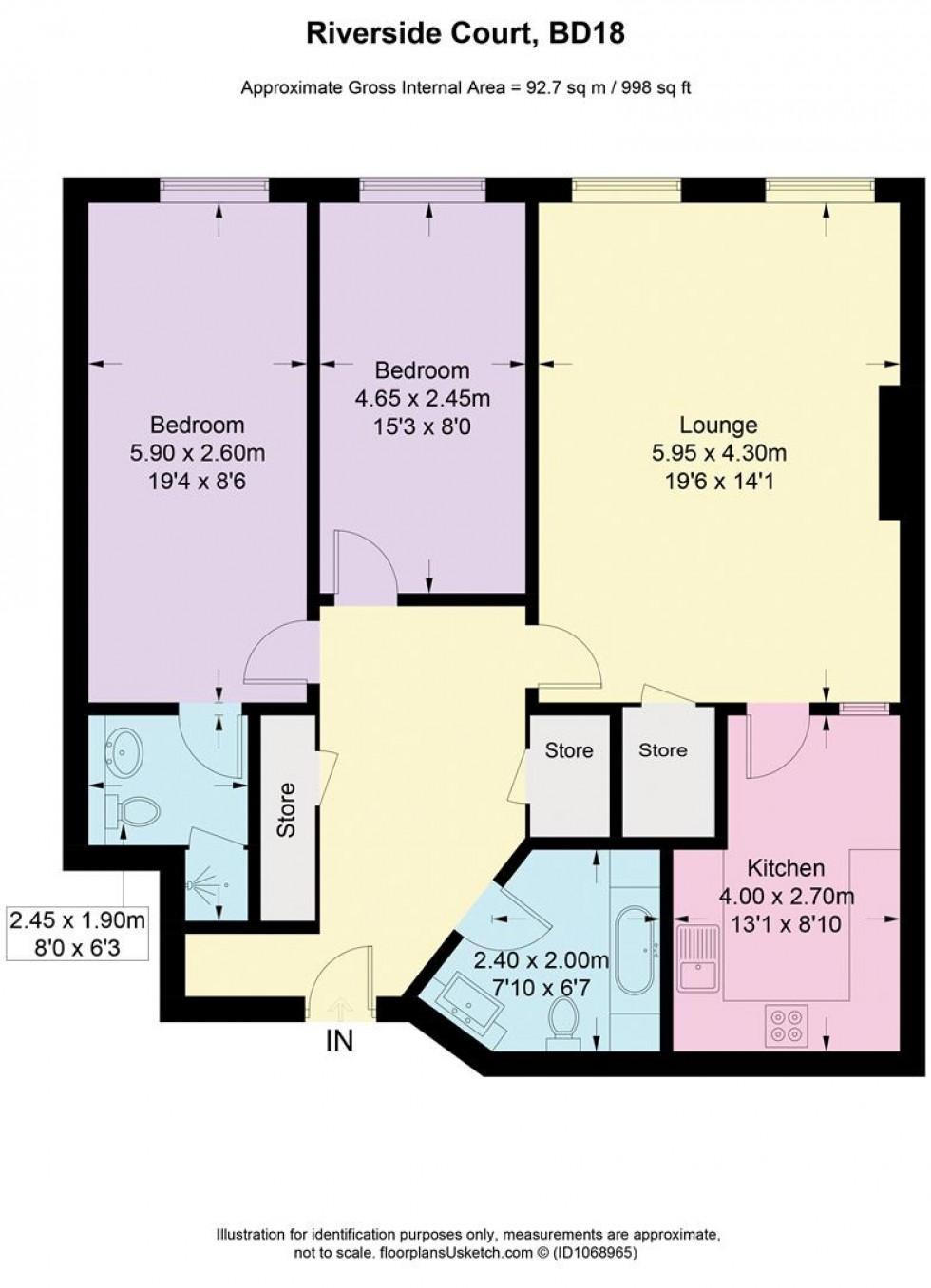 Floorplan for Riverside Court, Victoria Road, Saltaire, Shipley