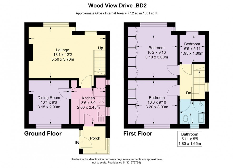 Floorplan for Wood View Drive, Eccleshill, Bradford