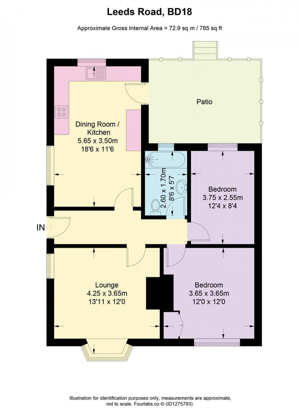 Floorplan for Leeds Road, Shipley/Thackley