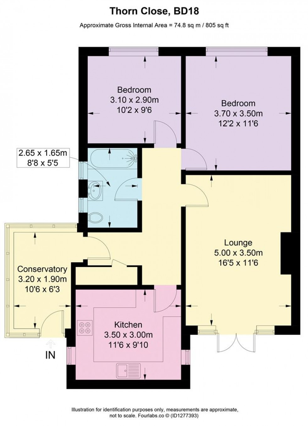 Floorplan for Thorn Close, Wrose, Shipley