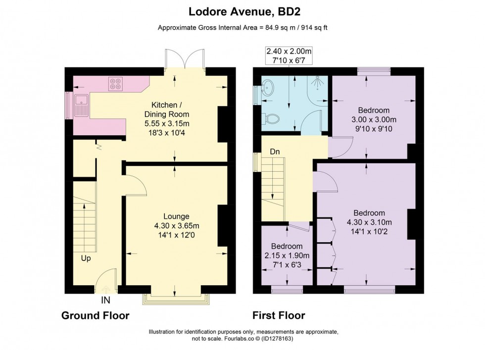 Floorplan for Lodore Avenue, Eccleshill, Bradford