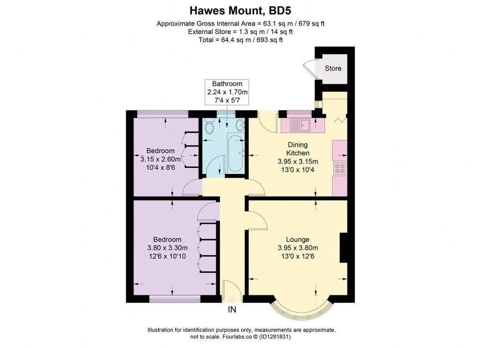 Floorplan for Hawes Mount, Little Horton, Bradford