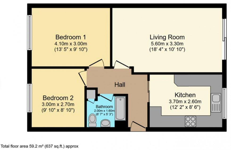 Floorplan for Brisbane Avenue, Poplars Park, Bradford