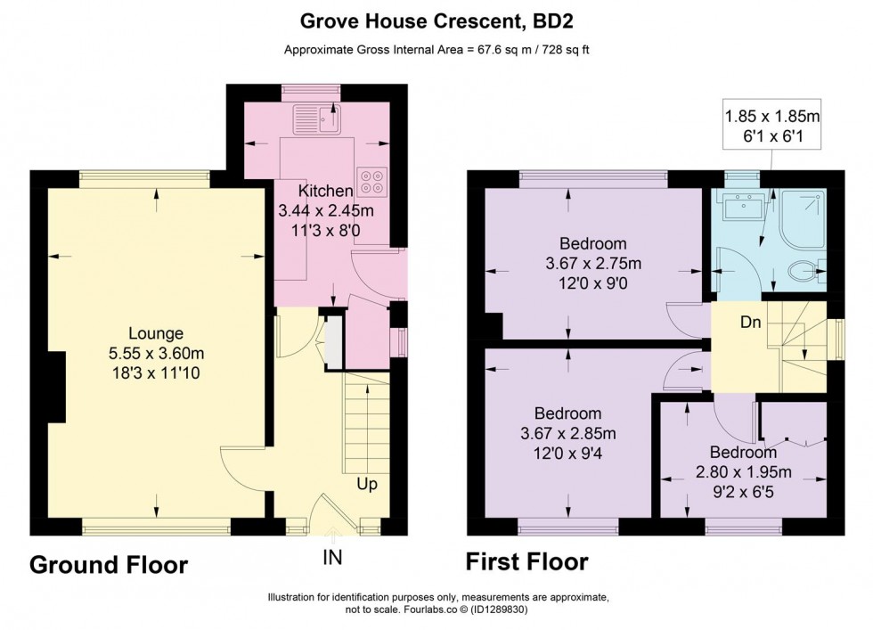 Floorplan for Grove House Crescent, Bolton Outlanes, Bradford