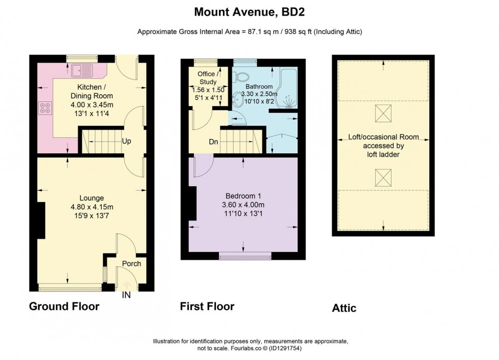 Floorplan for Mount Avenue, Eccleshill, Bradford
