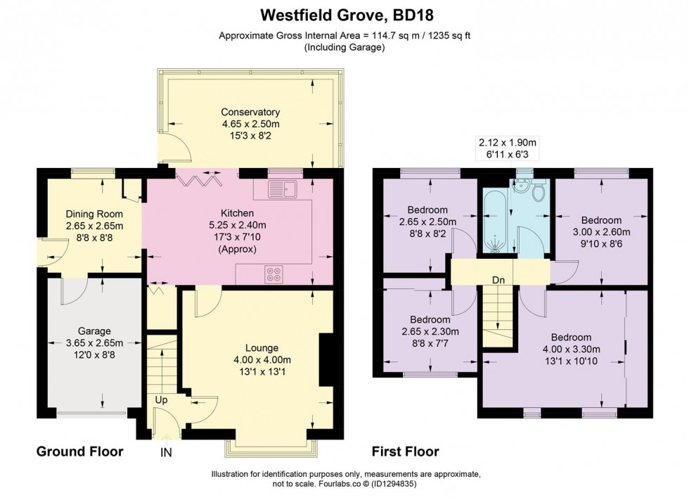 Floorplan for Westfield Grove, Wrose, Shipley
