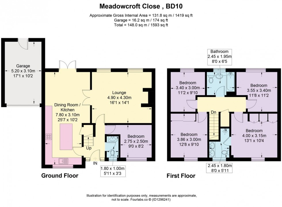 Floorplan for Meadowcroft Close, Idle Moor, Bradford