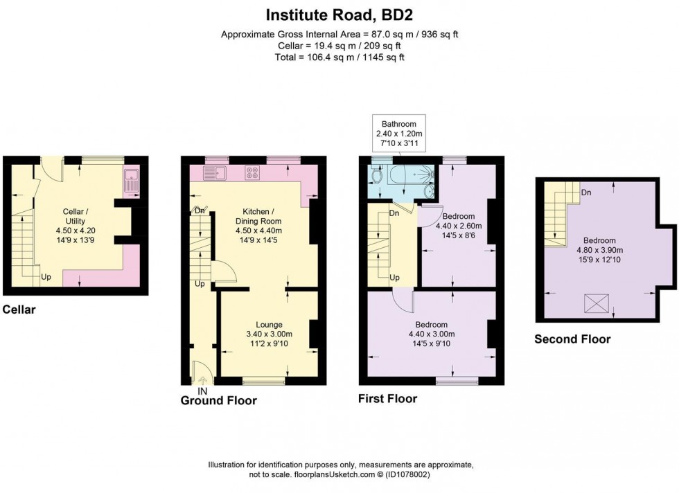 Floorplan for Institute Road, Eccleshill, Bradford