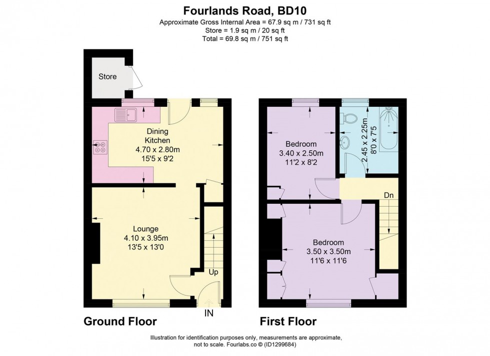 Floorplan for Fourlands Road, Idle, Bradford