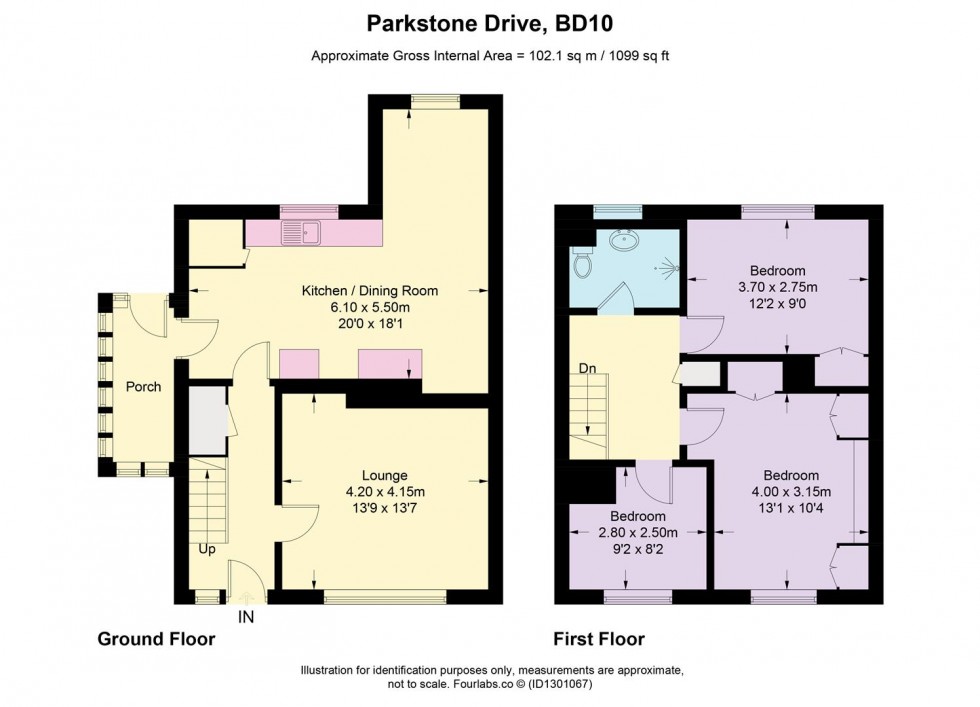 Floorplan for Parkstone Drive, Eccleshill, Bradford