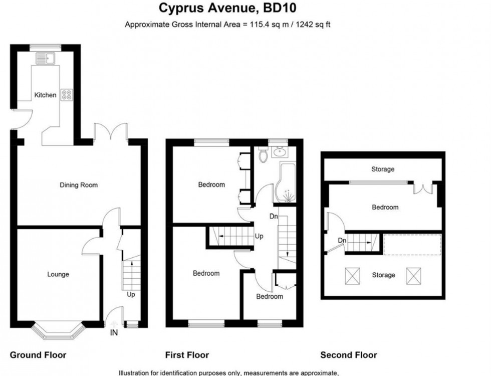 Floorplan for Cyprus Avenue, Thackley, Bradford