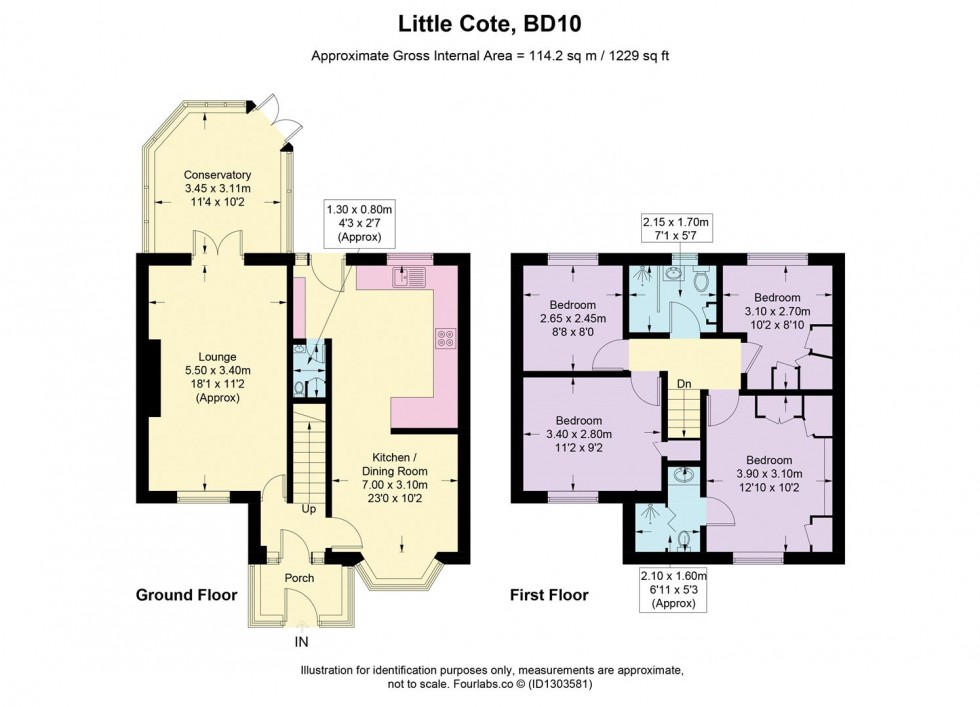 Floorplan for Little Cote, Thackley