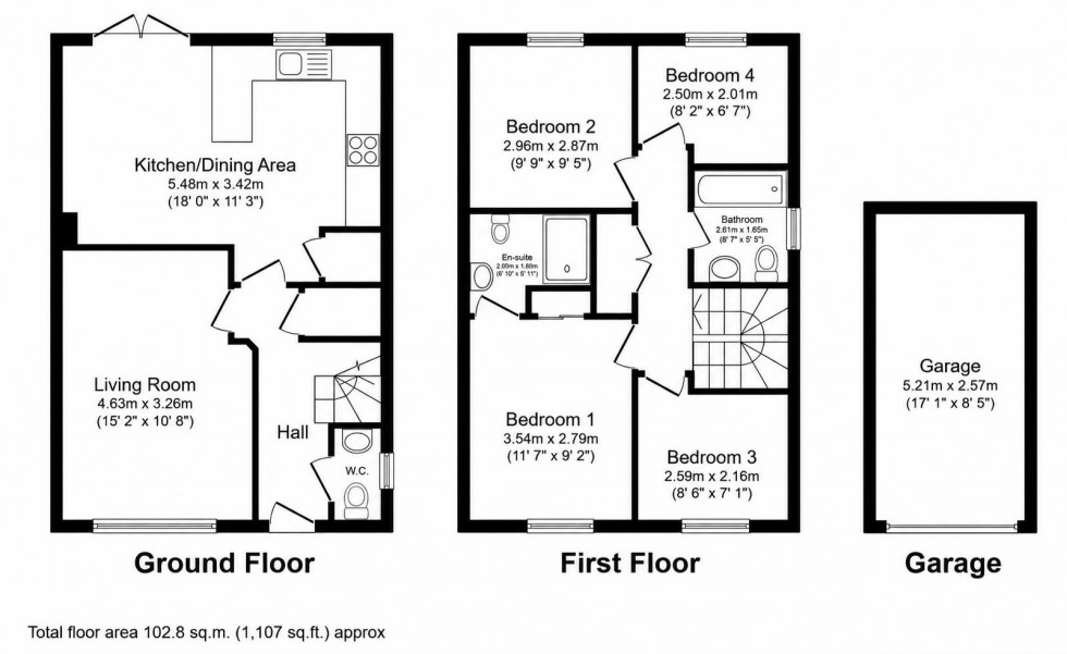 Floorplan for Fetlock Drive, Eccleshill, Bradford