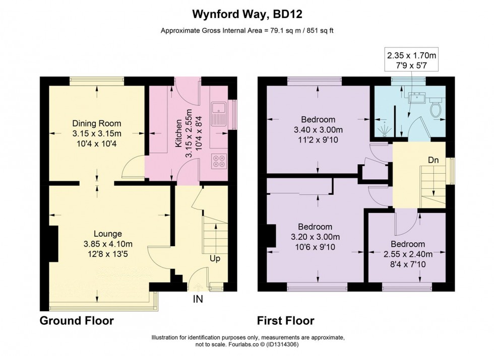 Floorplan for Wynford Way, Low Moor, Bradford