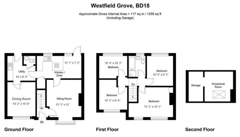 Floorplan for Westfield Grove, Wrose, Shipley